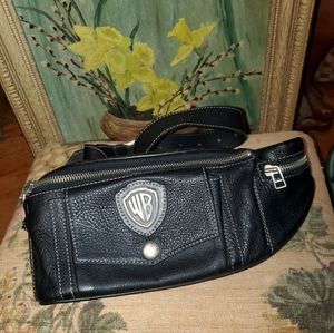 Roger Edwards Canada Genuine Black Leather Money Belt Warner Bros Pre-owned